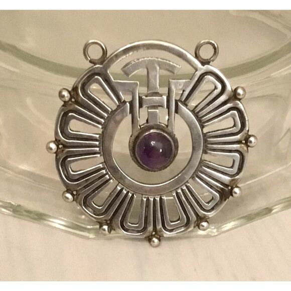 Rafael Melendez Taxco 980 Sterling Silver Amethyst PENDANT...